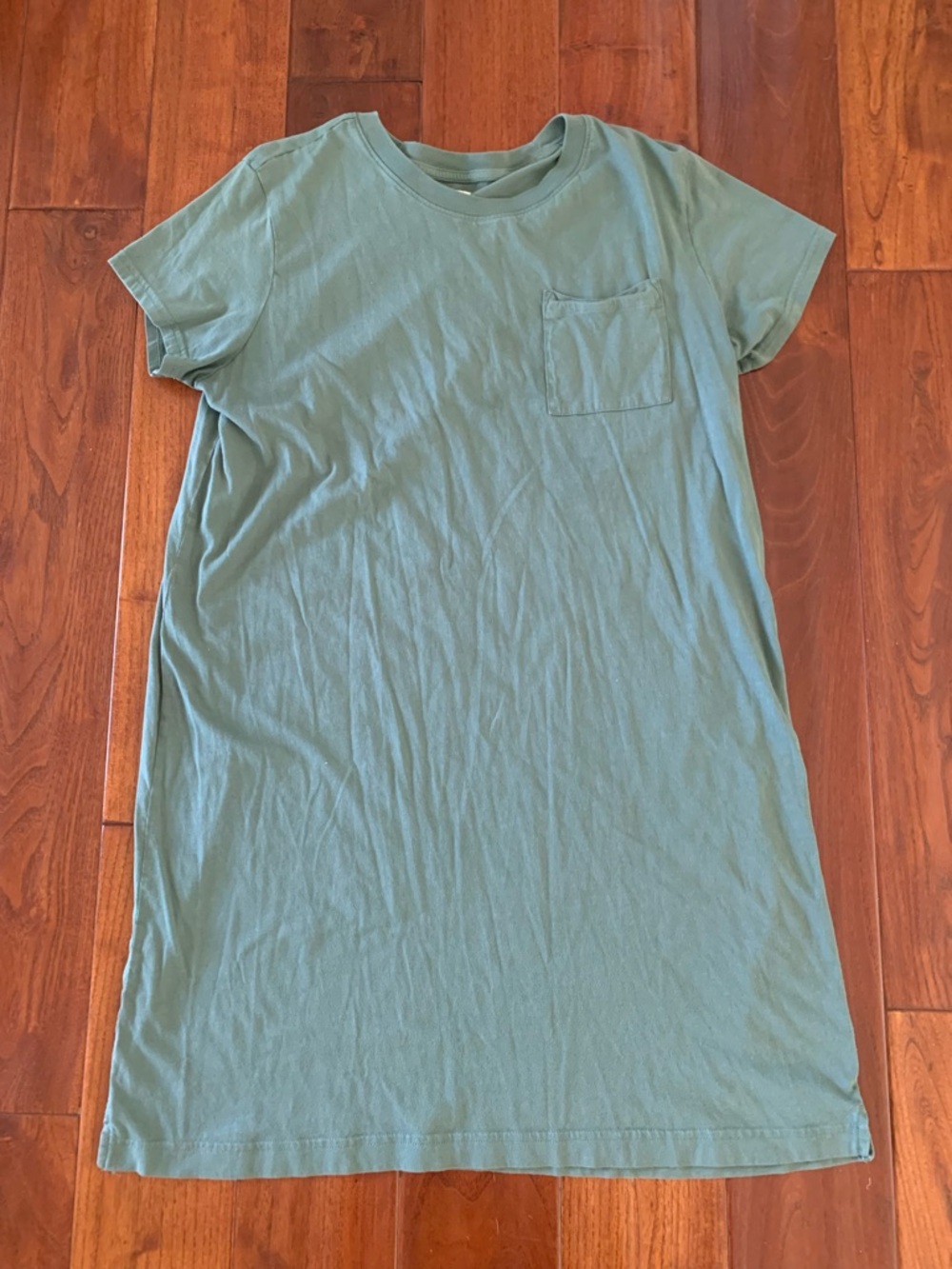 Pact Tee Dress Women’s Size L Dark Forest Softspun Organic Cotton Casual Pocket - Picture 4 of 11